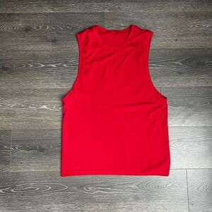 Lululemon Metal Vent Tank Men Medium Red Lightweight Activewear Gym Performance